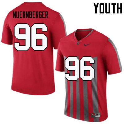 NCAA Ohio State Buckeyes Youth #96 Sean Nuernberger Throwback Nike Football College Jersey UQL2045AO